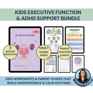 Kids ADHD Executive Functioning Bundle: Family Routines, Homework & Screen Balance (Digital Download)