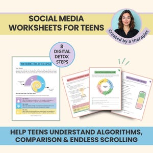 Social Media Workbook for Teens: Screen Time Awareness Activities, Digital Detox Challenge (Printable PDF)
