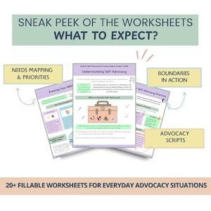 Autistic Self-Advocacy Worksheets: Autism Disclosure, Setting Boundaries & Neuro-Affirming Exercises (PDF)