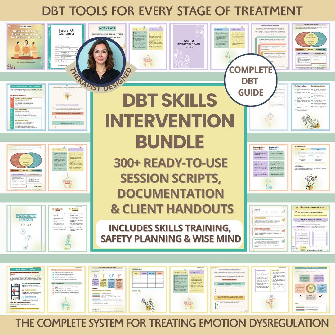 Dbt Scripts DBT Skills Intervention Bundle: Dialectical Behavior Assessments ...
