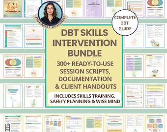 DBT Skills Intervention Bundle: Dialectical Behavior Assessments, Scripts, Safety Plans & Clinical Forms, Therapists (PDF)