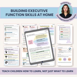 Executive Function Worksheets for Parents & School Counselors: ADHD Study Skills, Homework, Time Management (PDF)
