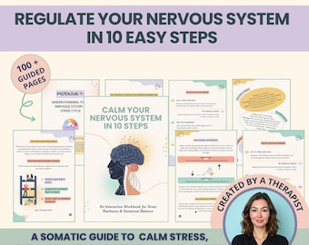 Nervous System Regulation Workbook: Grounding Techniques for Daily Calm & Window of Tolerance, based on Polyvagal Theory (Printable PDF)