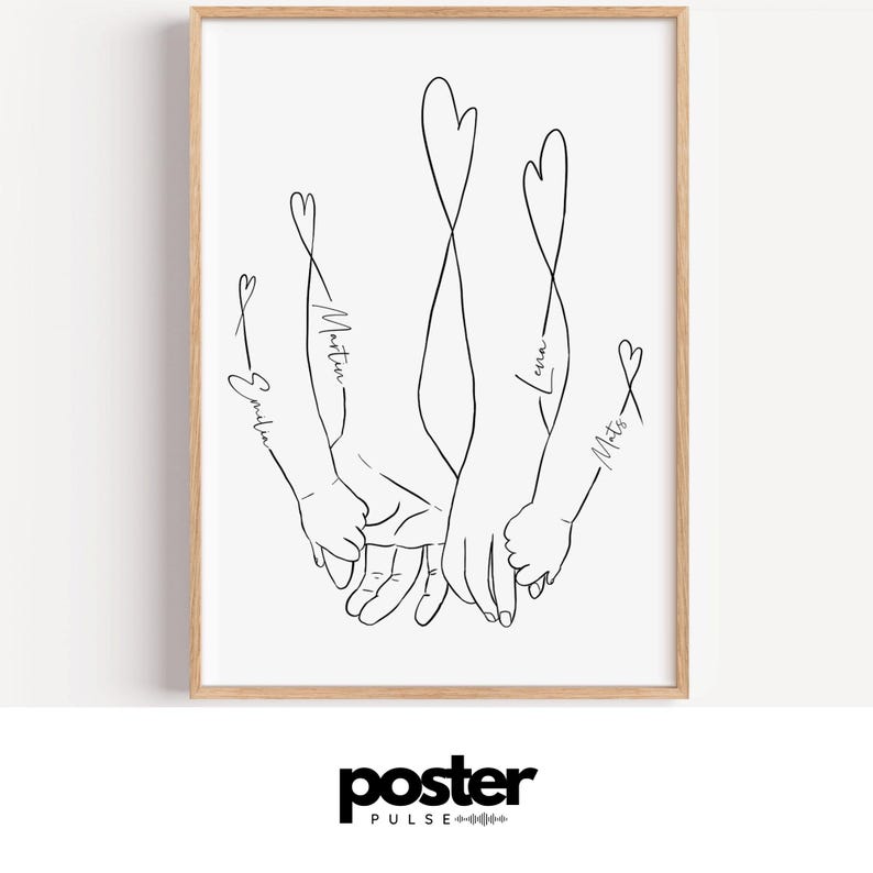 Personalized family poster with names | Minimalist wall decor | Parent-child family gift decoration | Digital download art print image 13