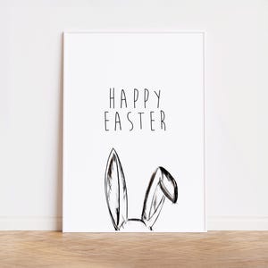 Cartel de Pascua: Felices Pascuas | Póster de tipografía moderna | Impresión de arte de Pascua ? Cartel tipográfico minimalista | Decoración de carteles de primavera.