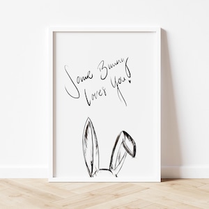 Poster di Pasqua: Un coniglietto ti ama | Poster tipografico moderno | Stampa artistica di Pasqua | Poster tipografico minimalista | Decorazione primaverile