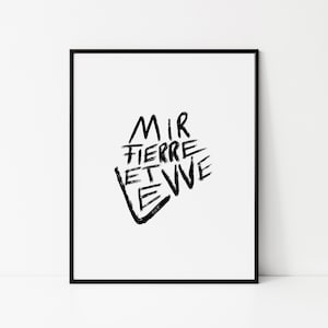 Cologne Poster: Mir fierre et Levve | Modern Typography Poster | Cologne City Art Print Poster | Minimalist Typography Poster | Cathedral Gift