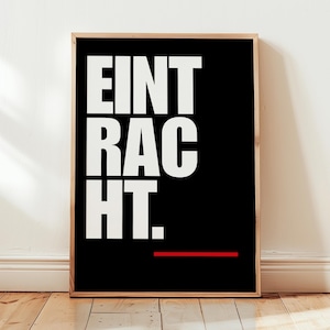 Poster: Eintracht. – Fußball Poster Frankfurt, Fan Deko für Wohnzimmer, Büro oder Bar, Geschenk für Fußballfans