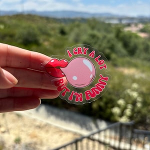 Dark Humor Latina Stickers, Kiss-Cut Stickers for Laptop & Phone, Trauma Dump Joke, Retro Style Graphics