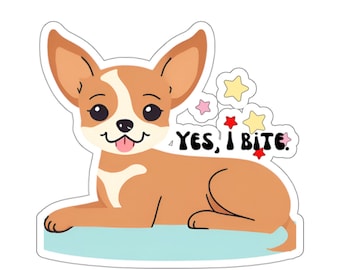 Emotional Support Dog Vinyl Sticker, Anxious Dog Bites