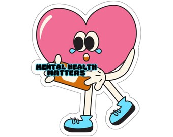Mental Health Matters Sticker, Emotional Heart, Glossy Vinyl