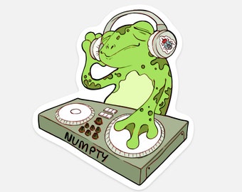 Frog DJ // Diecut Vinyl Sticker