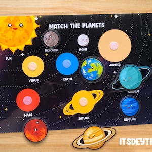 Match the Planets Printable Activity, Interactive Learning for Kids and Toddlers, Ideal Educational Gift