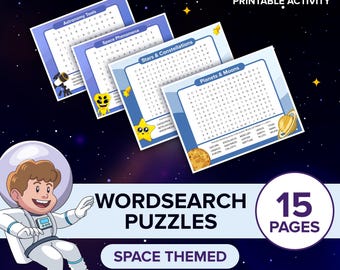 Space Word Search Puzzles for Kids: Educational Printable Activity (PDF Download)