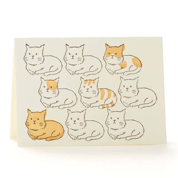 Cats letterpress card set of 6