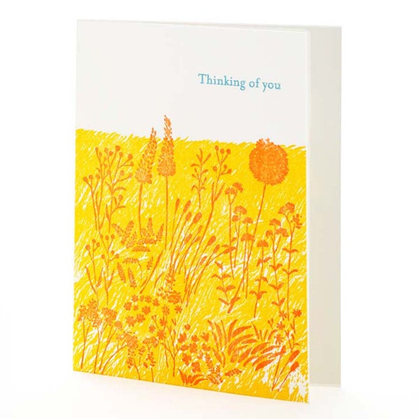 A2-189  Meadow "thinking of you" letterpress card