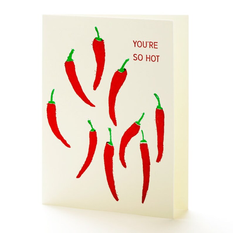 A2-209 You are so Hot letterpress card image 1