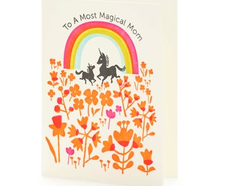 A2-289 Mom Unicorn Letterpress card