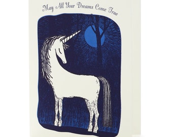 A2-263 Unicorn letterpress notecard