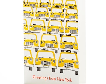 4B-108 - Taxi, Greetings from New York" Letterpress Card