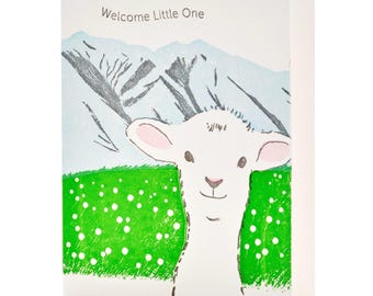 A2-315 Lamb "Welcome Little One" Letterpress Card