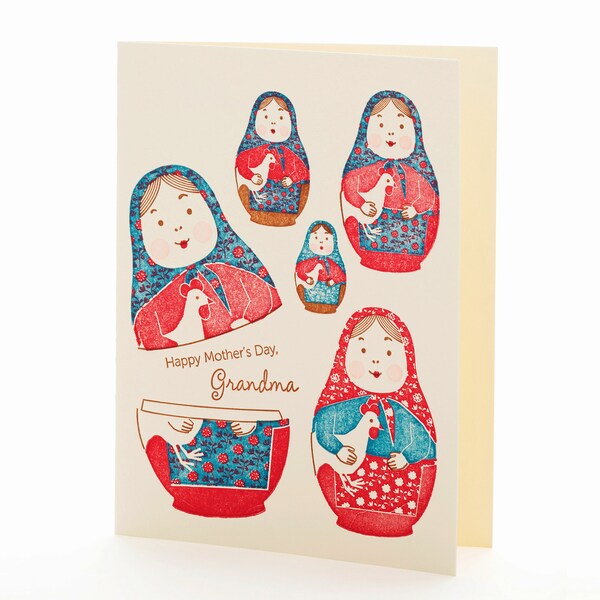 A2-108 Nesting Dolls " Happy Mother's Day, Grandma " letterpress card