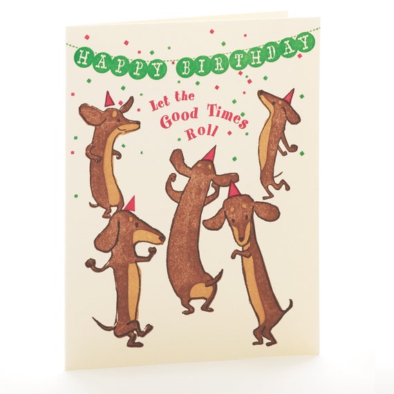 A2130 Dogs Party happy Birthday Letterpress Etsy