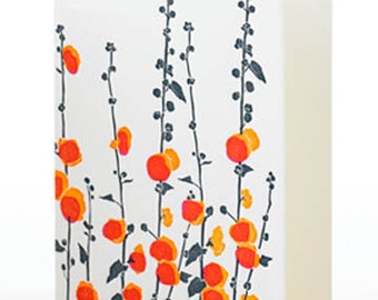 4B-29 Zestaw 6 kartek z nadrukiem wypukłym Hollyhocks