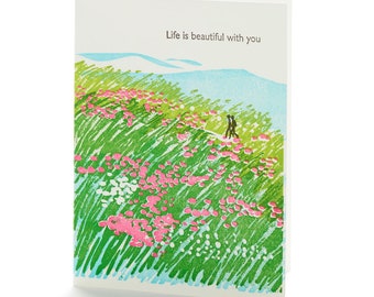 A2-212 "Life is beautiful with you"  letterpress card