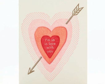 A2-92 "I am so in love with you"  letterpress card
