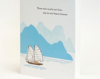 A2 296 Boat Sympathy letterpress card