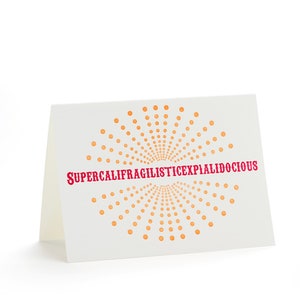 Supercalifragilisticexpialidocious boekdrukkaarten set van 6 inch