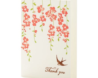 Vines & Swallow "thank you" letterpress card set of 6