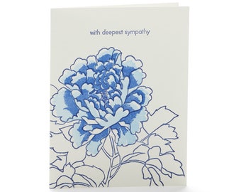 A2-235 Peony letterpress card