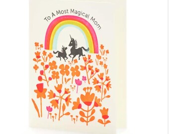 A2-289 Unicorns "To A Most Magical Mom" letterpress card
