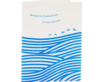 A2-305 Flying Fish Birthday Letterpress Card