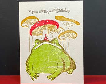 A2-300 - Toad "Have a Magical Birthday"  letterpress card