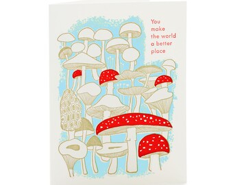 A2-247- Fungi - Letterpress Card