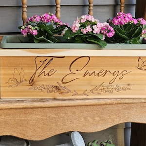 Personalized Cedar Planter -  outdoor planter - Porch Decor