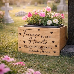 Memorial cedar Box | Custom Planter |  Personal Flower Pot