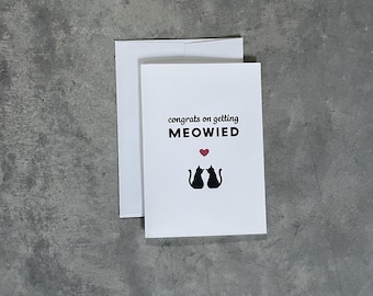Tarjeta de boda para amantes de los gatos
