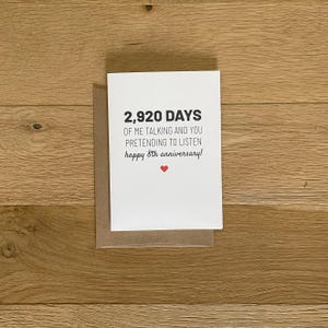 8th Anniversary card