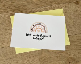 Välkommen till världen babyflicka-kort