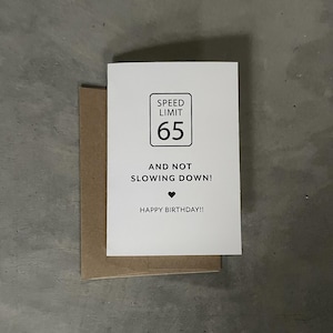 Snelheidslimietkaart 65e verjaardag