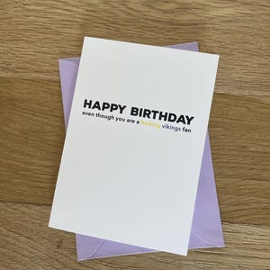 Cartão de aniversário engraçado para fã do MN Vikings