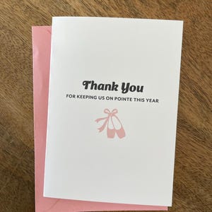 Carte de remerciement pour les professeurs de danse