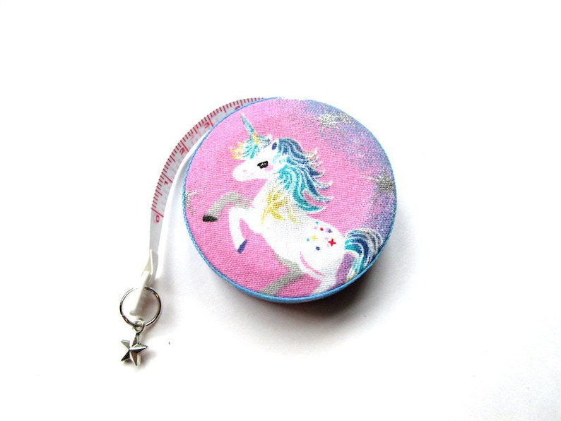 Pocket Measuring Tape White Unicorns Small Retractable Tape Measure