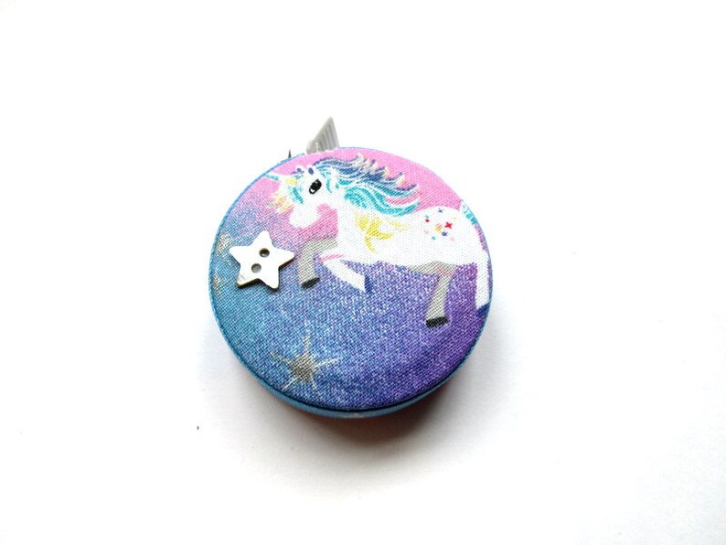Pocket Measuring Tape White Unicorns Small Retractable Tape Measure