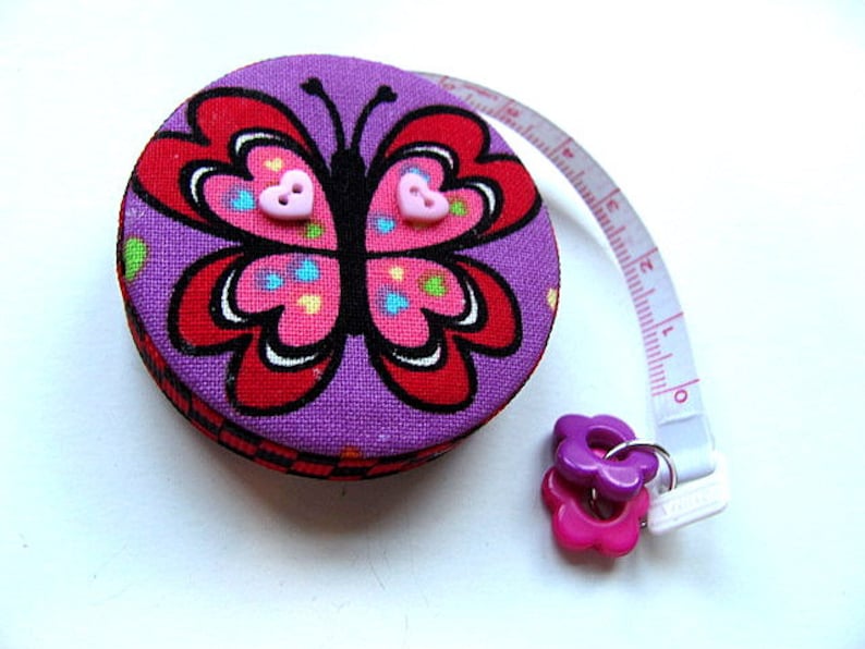 Tape Measure Heart Butterflies and Ladybugs Retractable Measuring Tape