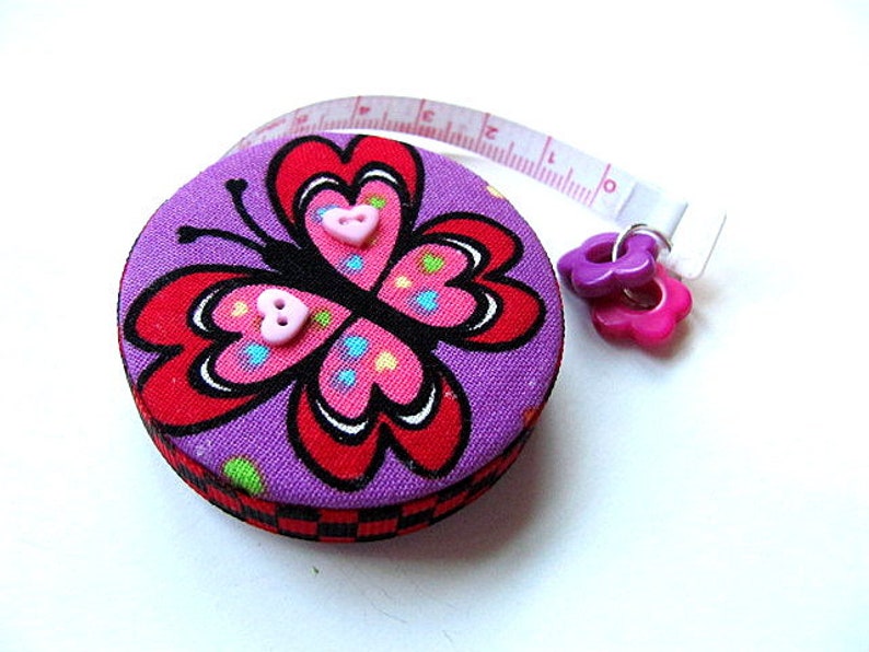 Tape Measure Heart Butterflies and Ladybugs Retractable Measuring Tape